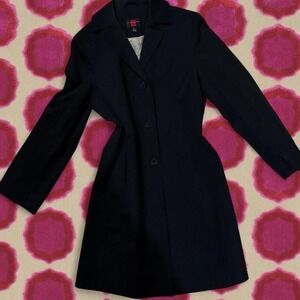 Y2K black Gallery trench coat